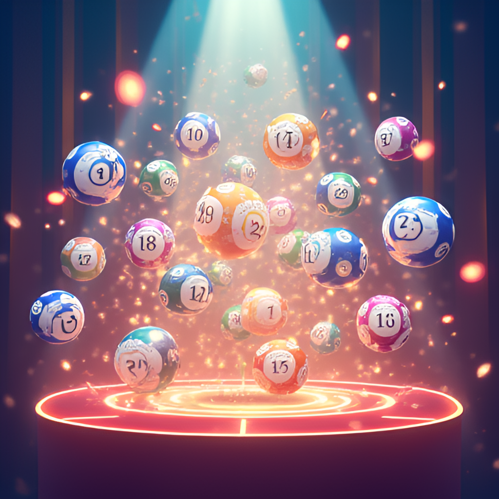 Illustrative image showing a graphic representation of winning numbers being drawn, perhaps with bright lights and a sense of excitement, conveying the moment of the lottery draw.