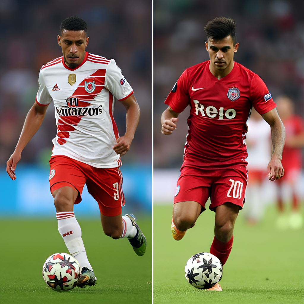 A split image showing two key players from different teams on the pitch: one representing Hatayspor (perhaps a striker like Boutobba) and one representing Fenerbahçe (like Tadic or En-Nesyri), highlighting the individual talent in the match